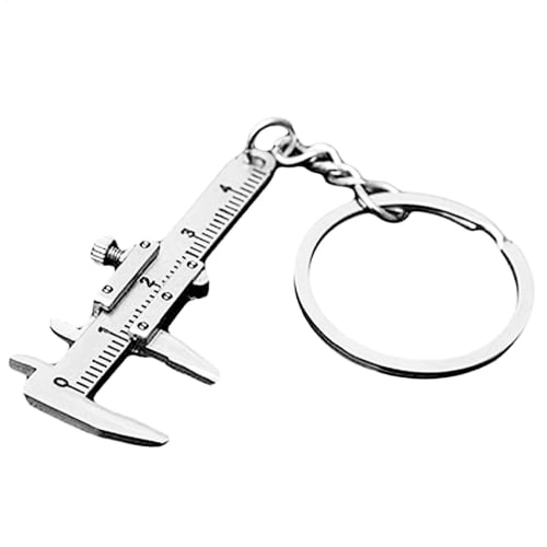 

Gcerfby Vernier Caliper Keychain, Portable Car Key Pendant, Decorative Charm, Zinc Alloy Household Measuring Tool, 10.8x2.3cm, Versatile Accessory for
