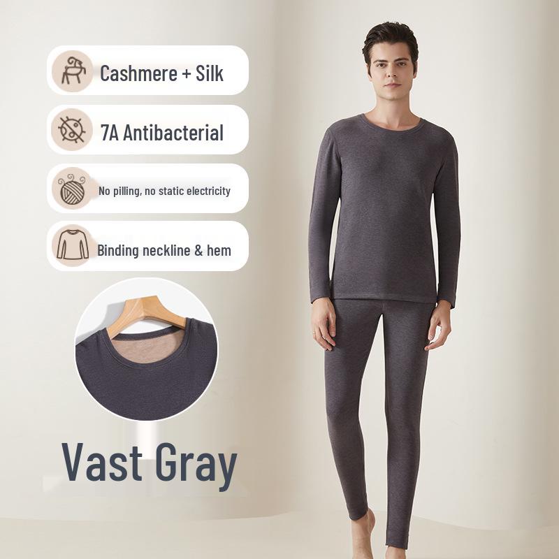 Men's and Women's Thickened Thermal Underwear Set: Cashmere Silk Velvet Wool for Autumn and Winter.