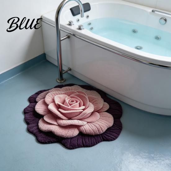 High Simulation Texture Blooming 3D Mat Soft Shaped Floor Carpet Flower Gradient Petal Multi-colored Stamen