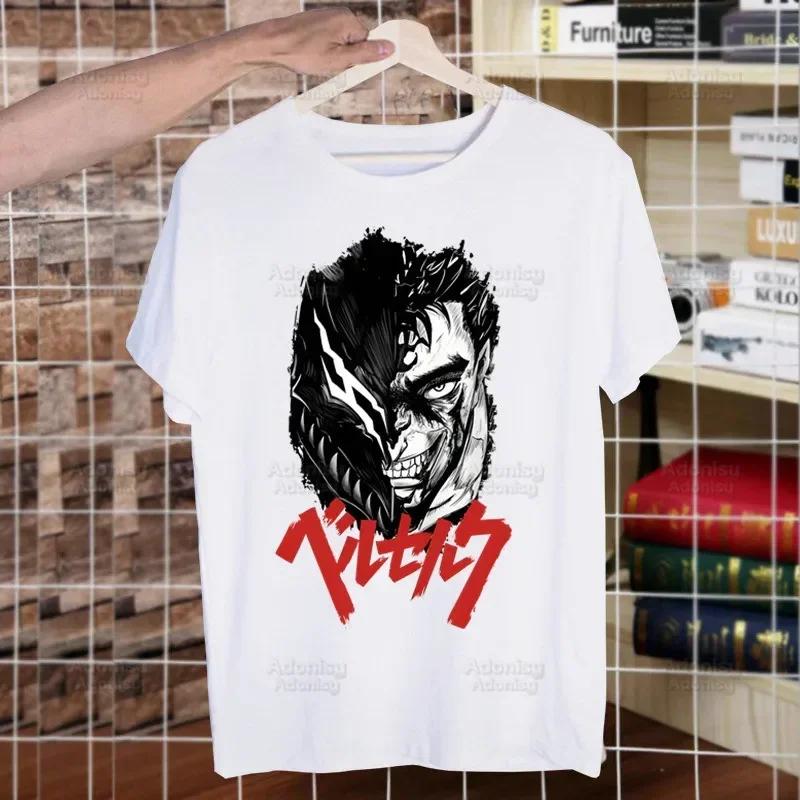 

Винтажная манга Berserk Футболка мужская Новая Повседневная с коротким рукавом Гатс Гриффит Крутая футболка с мангой Homme Манга Унисекс Футболка Футболки 4XL