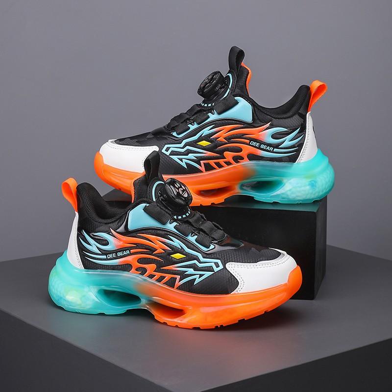 

Children s Sports Shoes New Spring and Autumn Comfortable Leather Boys Running Shoes Casual Shoes Basketball Shoes 34-39One-Handed Shooting6 оранжевый