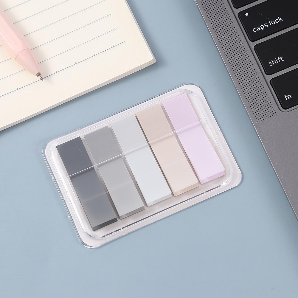 Transparent Macaron Sticky Notes: Cute and Tearable Index Tabs with Strong Adhesion.