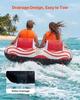 Towable Tubes for Boating, 2-Rider Inflatable Boat Tubes and Towables, 154 kg Capacity Water Sport Tubes for Boat to Pull - with 2 Cockpits, Full