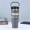 30oz Edelstahl tragbarer Reise-Thermosbecher mit Strohhalm - Großes Fassungsvermögen für Outdoor-/Autonutzung