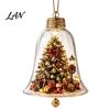 Layered Christmas Tree Ornament Sets 3D Bell Ornament, Winter Scene Clear Decoration with Santa Holiday Home Atmosphere Enhancements Snowman Reindeer