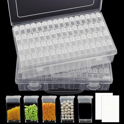Plastic Storage Box Diy Diamond Painting Beads Charms Jewelry Accessories Organizer Box Transparent Rectangular Bead Organizer