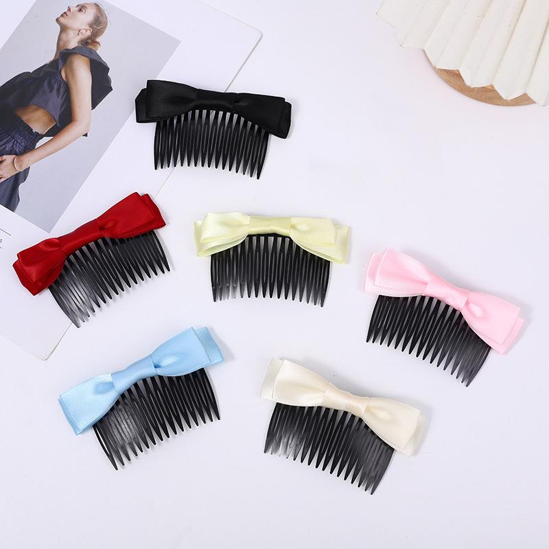 6Pcs/Set Fabric Cute Bow Hair Comb Women Korean Simple Hairpin Elegant Joker Outdoor Fashion Comb Clips Girls Hair Accessories