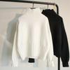 Lucyever Pulls Femme Automne Hiver Noir Blanc Doux Épais Coupe Ample Tricotés Pullovers Femme Manches Longues Col Roulé