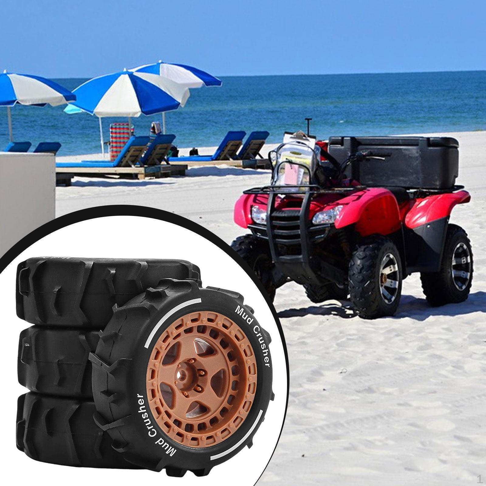 

4 Pieces All Terrain RC Wheels Replacement 2.8x1inch for 1: 14 Scale Sturdy Accessory Easily Install коричневий