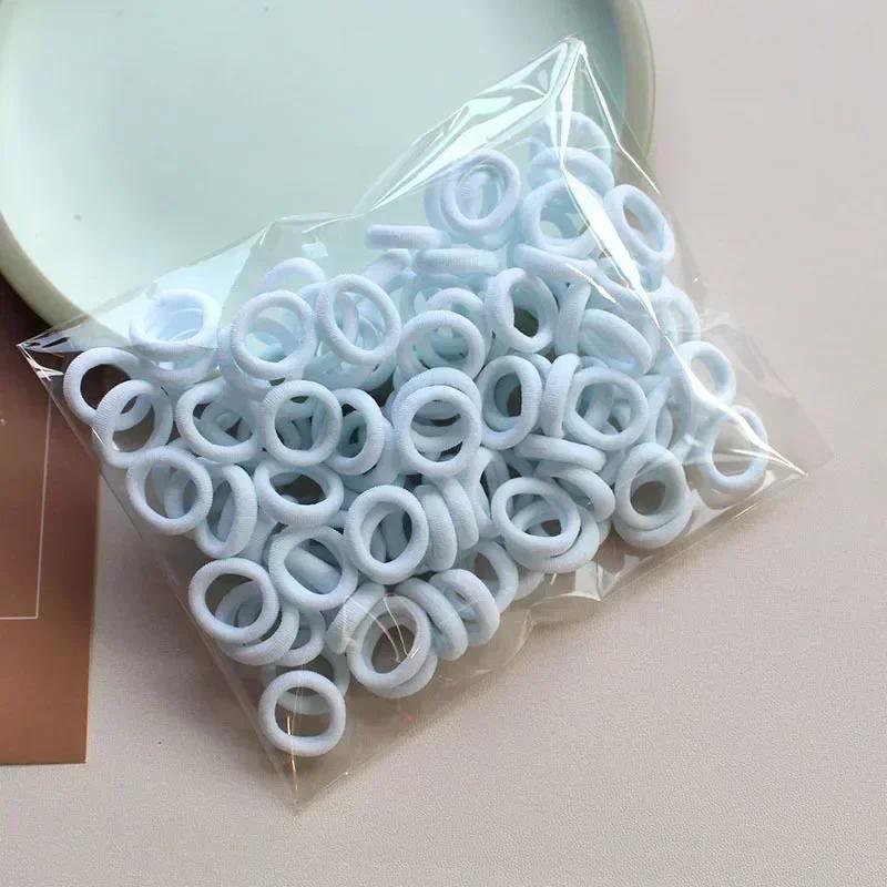 100/500pcs Women Girls Colorful Nylon Elastic Hair Bands Ponytail Hold Small Hair Tie Rubber Bands Scrunchie Hair Accessories