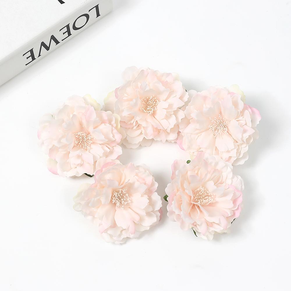 10/20Pcs Artificial Peony Flower 6cm Silk Fake Flower Room Home Decor Wedding Decoration DIY Bridal Wreath Bouquet Handicraft