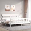 VidaXL Bed Frame with Headboard White Super King Solid Wood 3193287