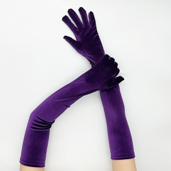 Women Velvet Long Gloves Retro Elbow Length Gloves 1920s Flapper