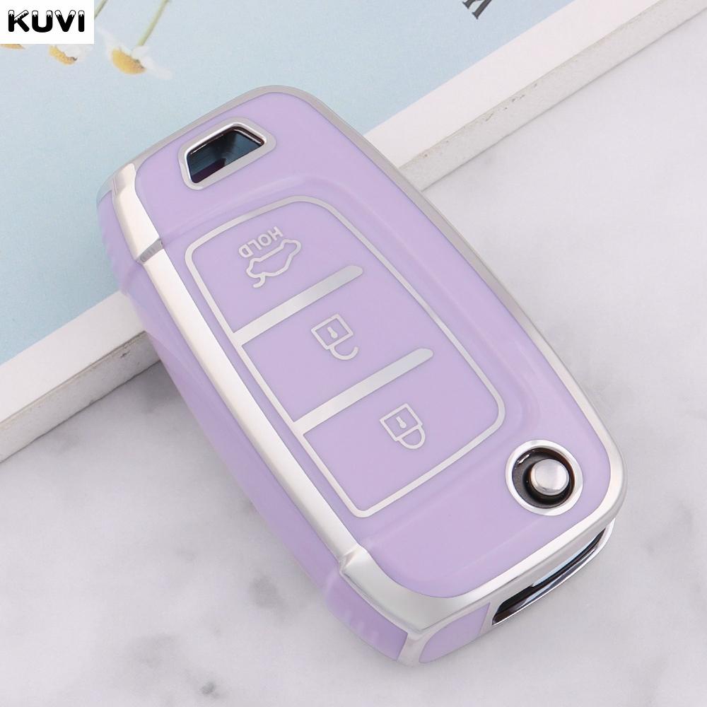New TPU Car Flip Key Case Cover Shell For Hyundai Elantra Solaris I30 I35 I40 IX35 Sonata Santa Fe Tucson Verna Celesta Accent