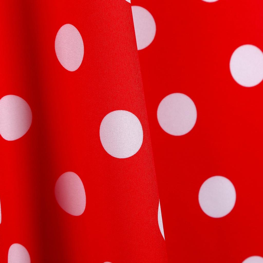 Women's Retro Travel Hem Short Sleeve Polka Dot Mid-Length Hem Dress