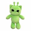 Peluche Alien Chat Super Douce Couleur Verte Design Mignon Animal en Peluche Kawaii Doux Taille 30cm Peluches Douces Cadeau Couple