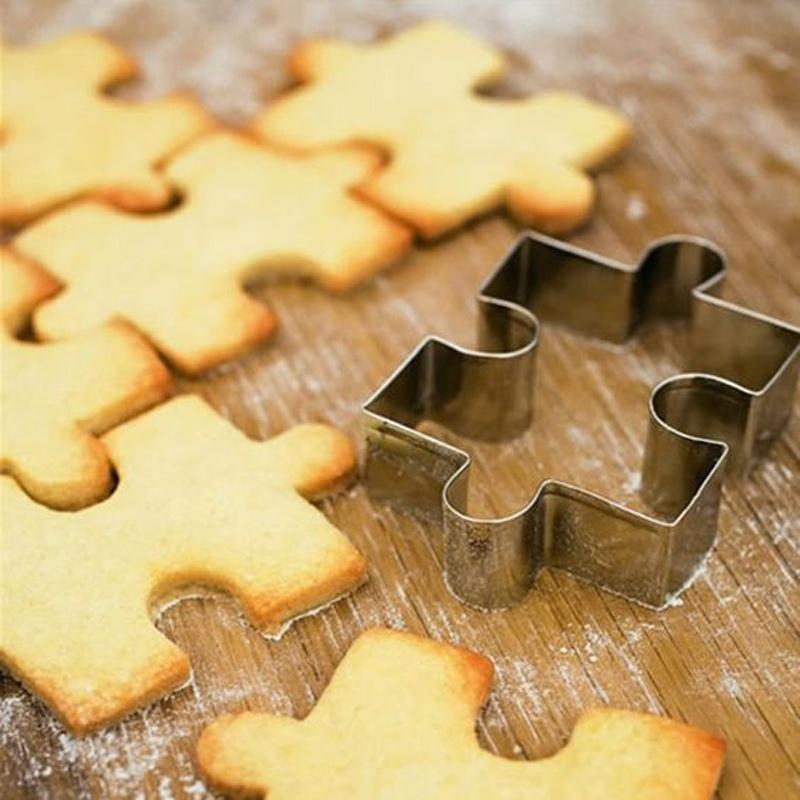 1PCS Stainless Steel DIY Biscuit Molds Cookies Chocolate Puzzles Shape Moulds Kitchen Dining Pastry B
