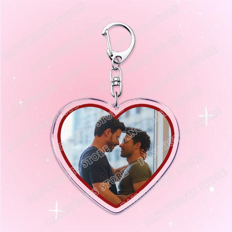 Heated Rivalry BL TV Show Heart Keychain for Accessories Shane Hollander Ilya Rozanov Love Keyring Jewelry Fans Friends Gifts