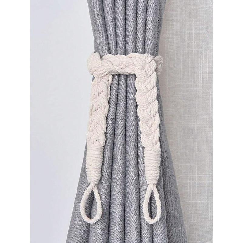Handmade Braided Rope Curtain Tie Backs, Multiple Colors & Sizes Available, Suitable For Curtain Fixing