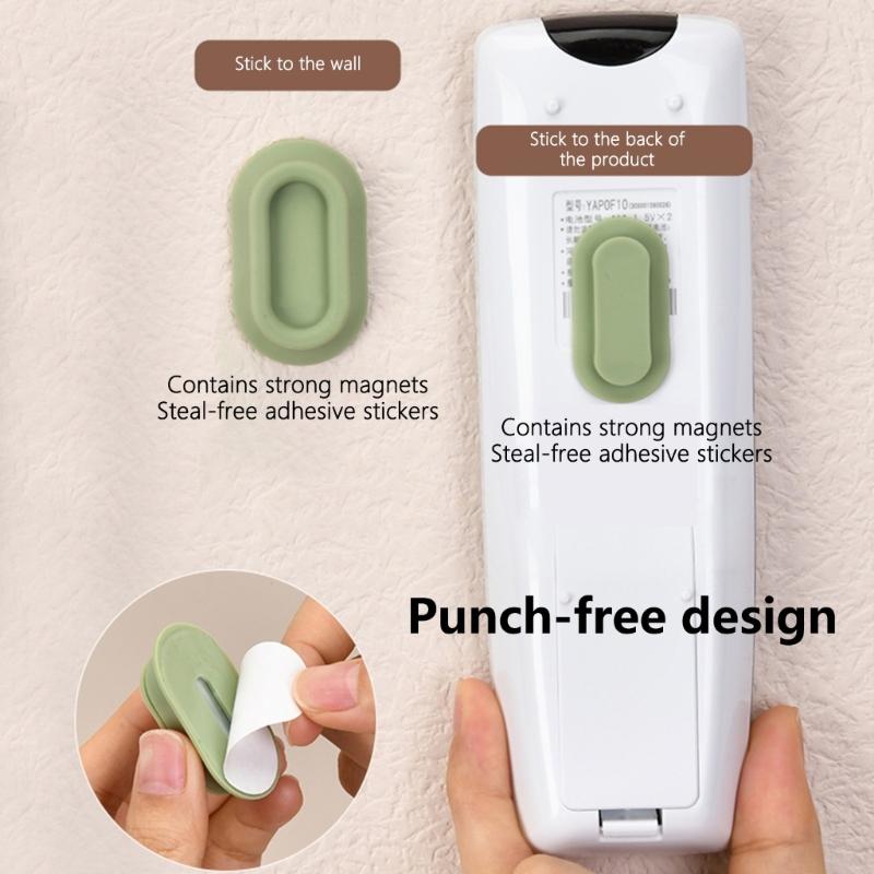 1Pair Adhesive Magnetic Remote Control Holder Silicone Wall Mount for TV and Device Organization