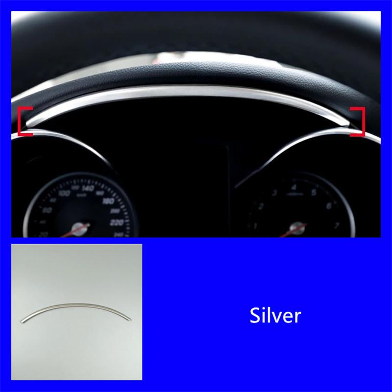 Car Styling Dashboard Trim Strip Stainless Steel For Mercedes Benz C Class W205 GLC X253 2015- Interior Accessories