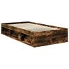 Bed Frame Smoked Oak 100 x 200 cm Solid Pine Wood