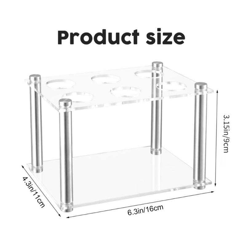6 Hole Flavor Cartridges Organiser With Acrylic Construction Clear Spacious Designs Stoarge Rack