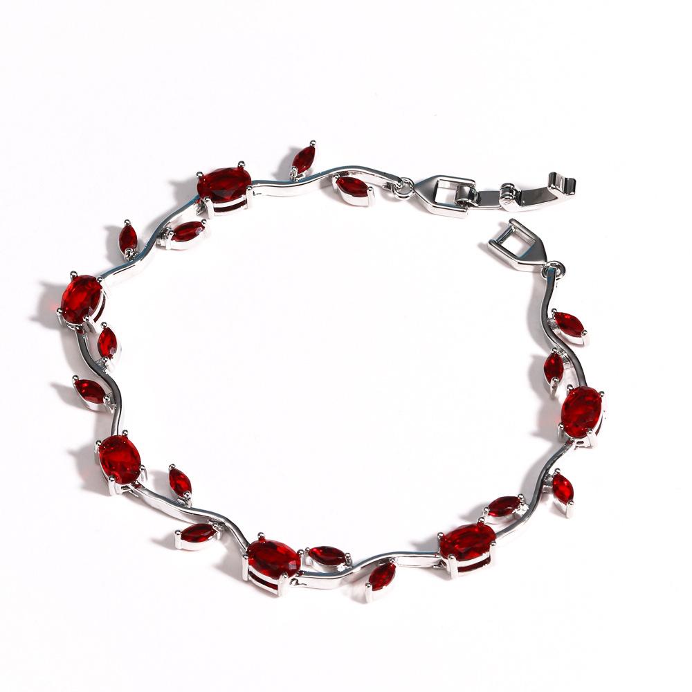 Braccialetto Rosa con Zirconia Cubica e Fiori di Vite, Braccialetto Metallico Dolce e Romantico per Donne Gioielli Regali per Matrimoni e Feste