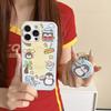 ins Korean cartoon animal suitable for Apple 16promax mobile phone case iPhone15 magnetic suction bracket 14P new