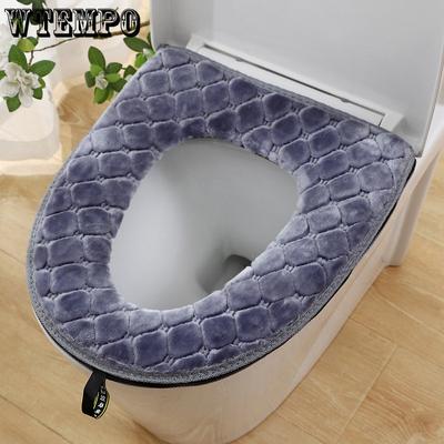 Thickened Handle Zipper Toilet Pad for Household Warm and Waterproof In Winter
