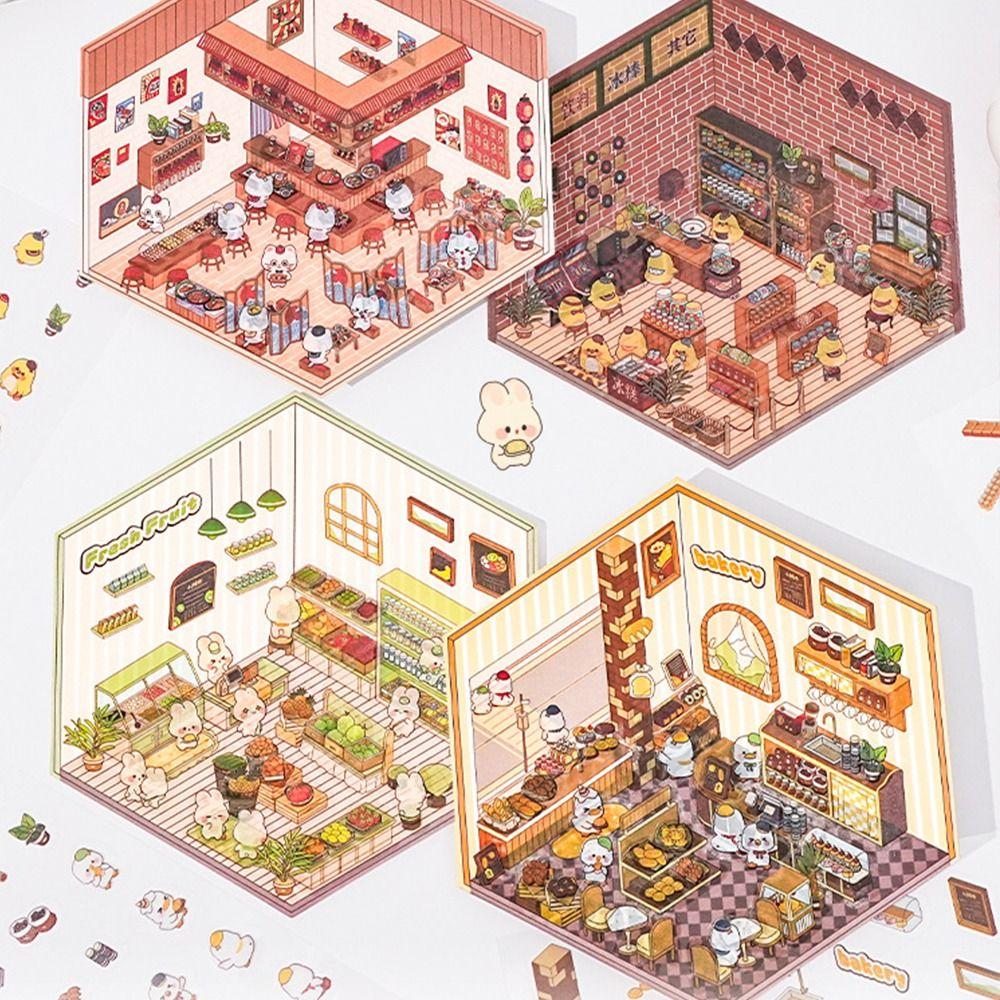 DIY Miniature Scene 3D Stickers Decorative Landscaping Stickers Kawaii Visual Stacking Sticker