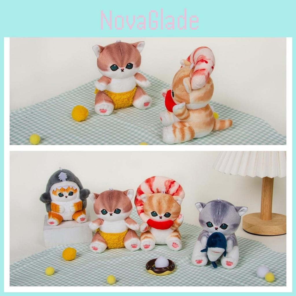 Soft And Cute Mofusand Shark Cat Shrimp Plush Toy Animal-shaped Hanging Ornament
