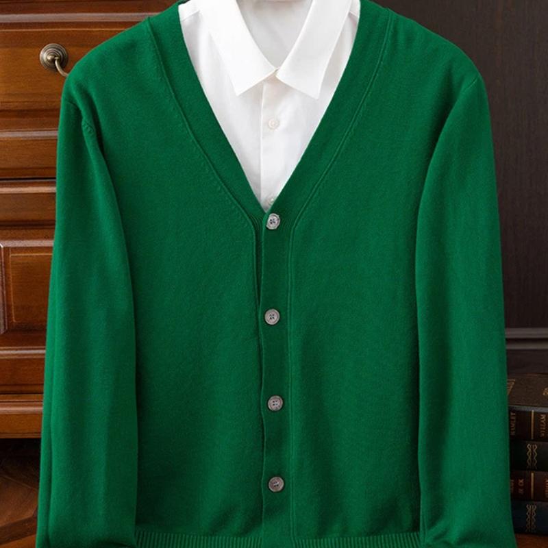 Autumn and Winter V-neck Cardigan Men's Sweater Loose Korean Style Trendy Versatile Sweater Jacket