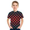 Summer Round Neck 3D Geometric Pattern Printed Top Fashionable Casual Short Sleeved Children's Boy T-shirts