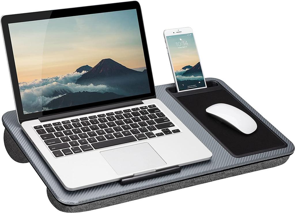Home Laptop Desk With Device Ledger Mouse Pad And Phone Holder
