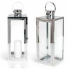 Lanterne de Terrasse pour Salon ou Balcon Argent Chrome Glamour Grande 63 cm