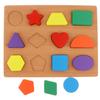 GHEMOTOC® Wooden Puzzle with 12 Geometric Shapes, 3D Colorful Educational Toy, 29*22 Cm, Montessori Learning
