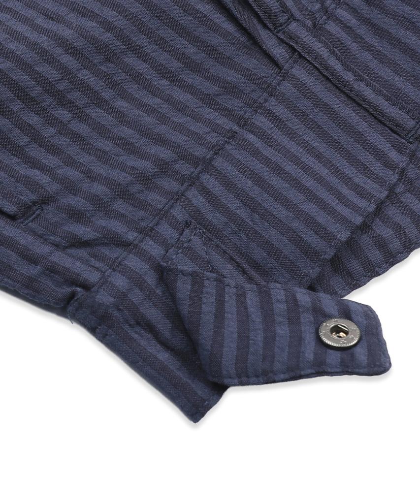 GLACK Gzp005 Cosmic Flower Seersucker Pants (Navy)