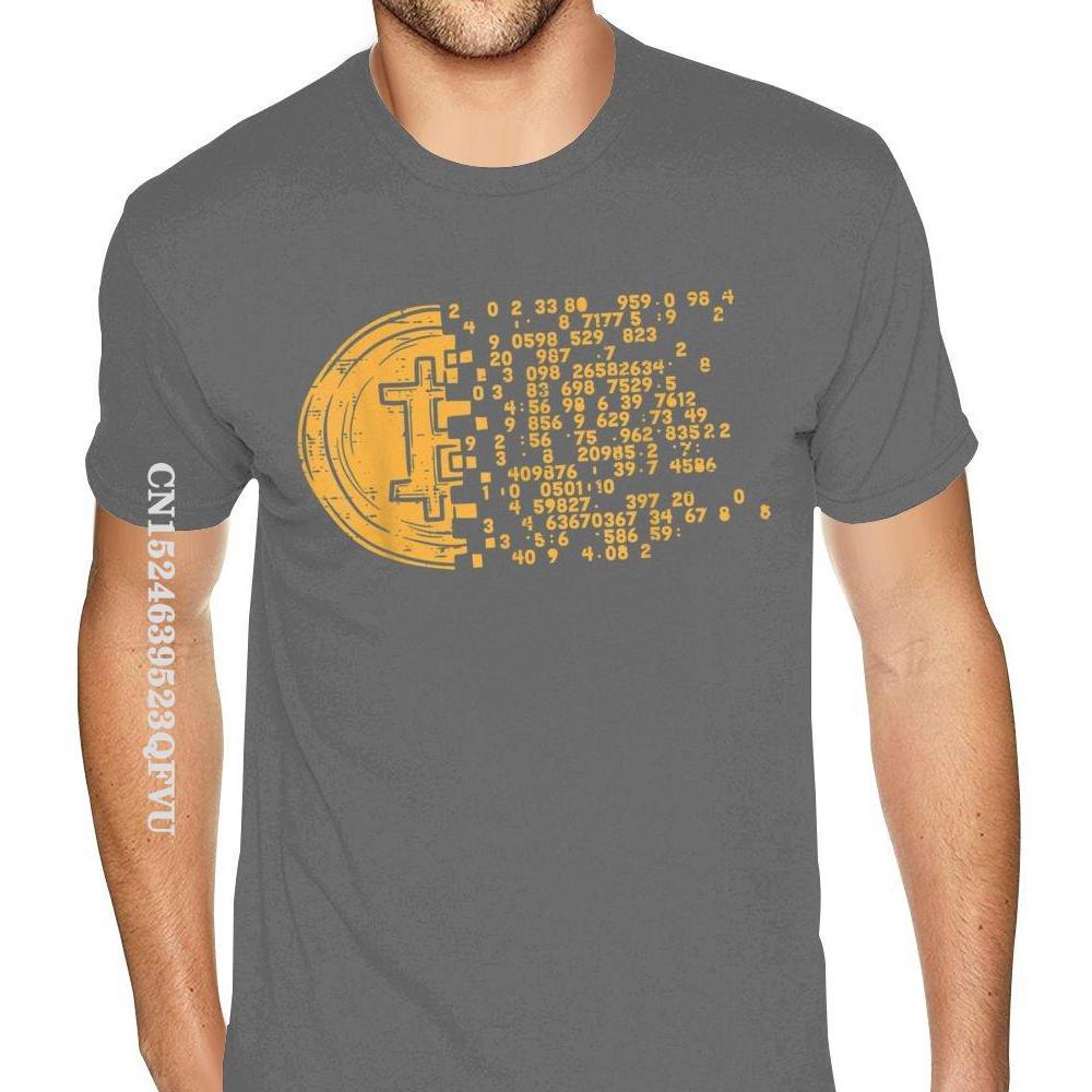 Gothic Style Anime Tshirt Round Collar Natural Cotton Bitcoin Coin Numbers Tee-Shirts Vintage Boyfriend Shirt Custom Wholesale