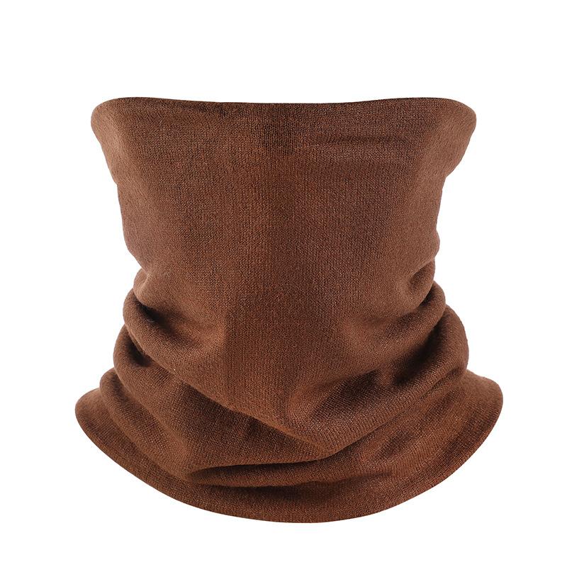 Solid color pullover scarf double mask women's fashion fake turtleneck single circle knitted autumn and winter warm neck cover men