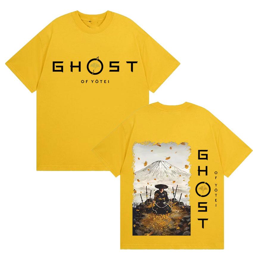 

Японська гра Ghost of Yotei Графічна чоловіча сорочка 100% бавовна стиль укійо-е Круглий виріз Короткий рукав Жіноча мода Оверсайз Футболка 4XL