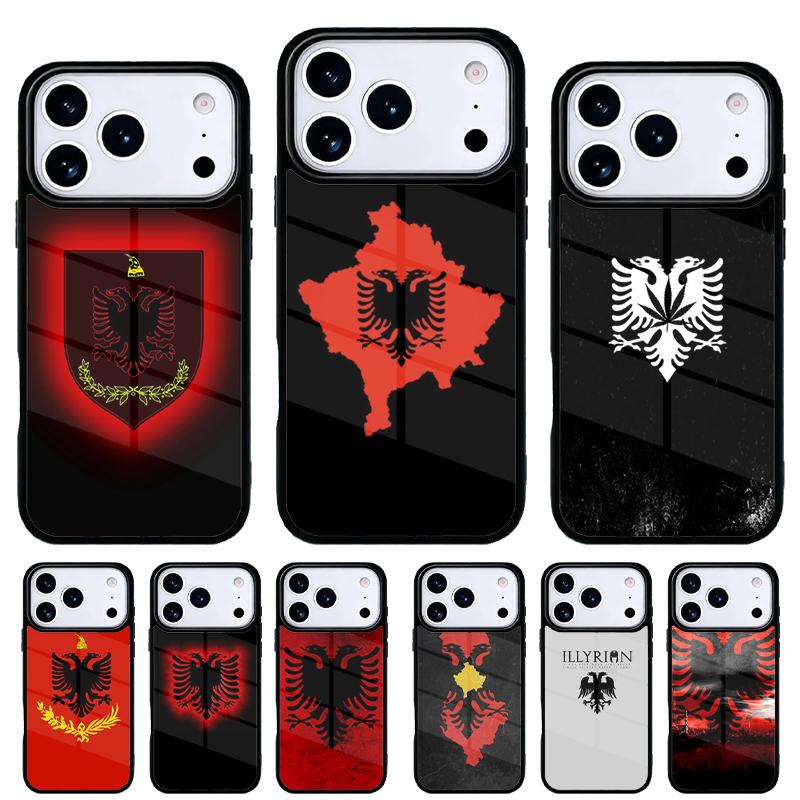 Albania Flag Phone Case for iPhone 17 16 15 14 13 Pro Max Back Cover for 12 11 Pro Coque