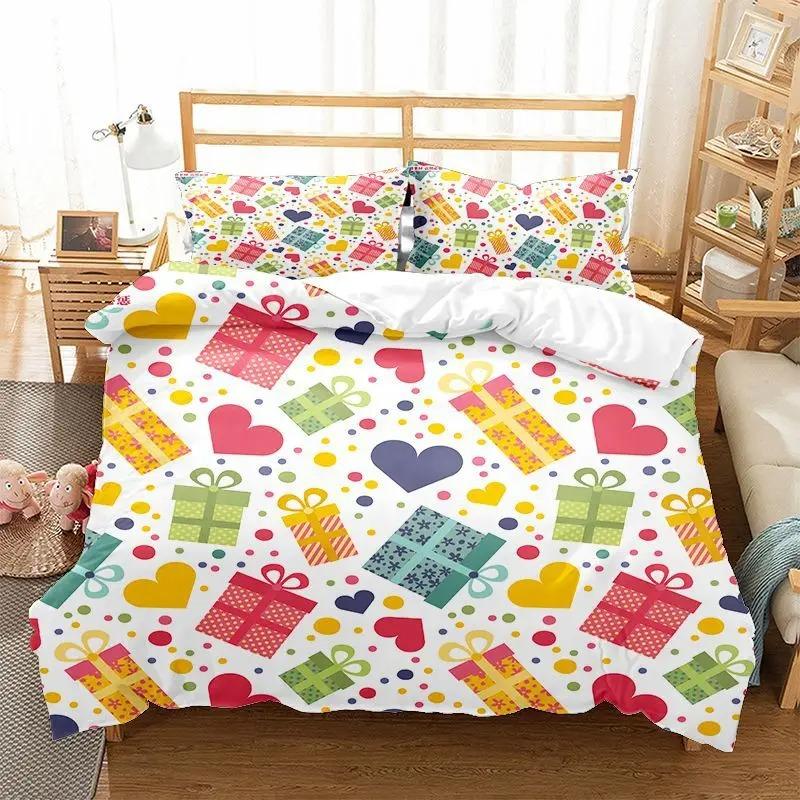 Christmas Kid Duvet Cover KingQueen Size,Red Christmas Socks Decoration 3 Piece Bedding,Merry Christmas Theme Quilt Cover,cream