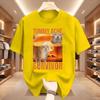 Tummy Ache Survivor Cat Funny Retro Casual Round Neck Pure Cotton Shortsleeved Tshirt Unisexs Summer Fashion Trend Breathable Top