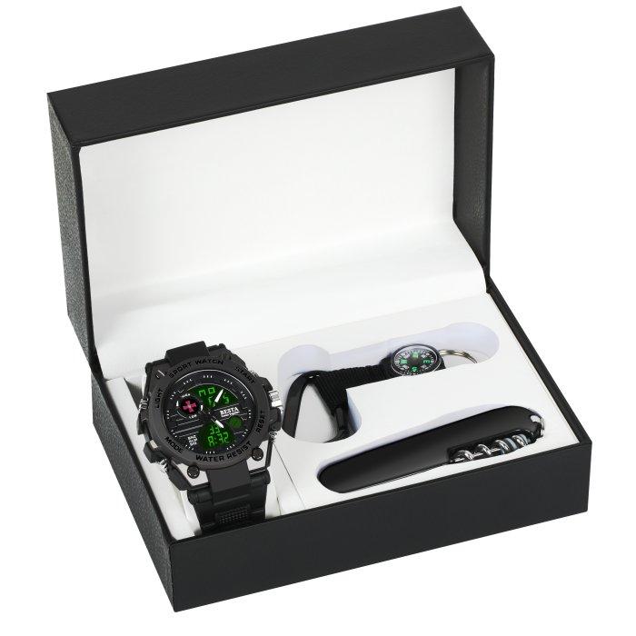 Men's Waterproof Tactical Watch Besta Box Tattoo ZSU Set Gift Set, With Compass