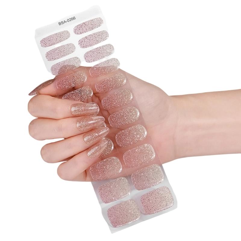 Quickly dry SelfAdhesive Nail Art Stickers Soft Waterproof Materials Gel Nail Strips For Daily Use And Special Occasions