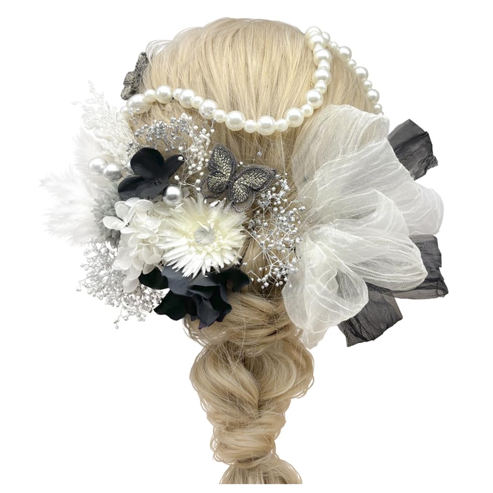 Hair accessory for Coming-of-Age Ceremony, Pre-wedding photoshoot, Chrysanthemum, Hydrangea, Graduation Ceremony, Entrance Ceremony, Baby s Breath,