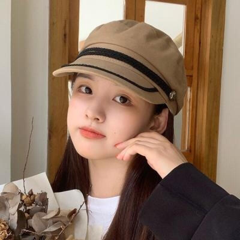 Кепка-газетчик Nalu Женская восьмиугольная шляпа black