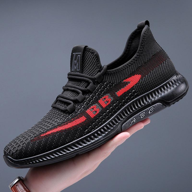 

Soft sole soft surface lightweight 2025 spring and summer trend breathable sports running casual shoes men s versatile mesh fly-woven shoes 38
