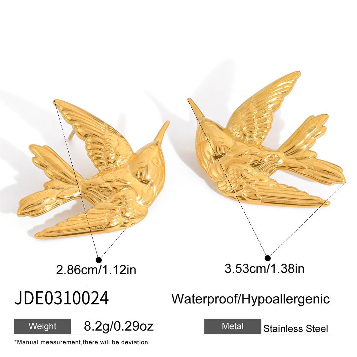 Серьги-гвоздики Jiedin  Голубь мира  из титановой стали, Серьги, Не выцветающие, Нишевые серьги, Ювелирные изделия из нержавеющей стали